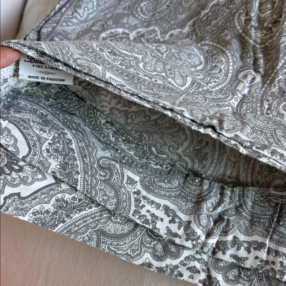 Bella Lux Fine Linen 100% Cotton Paisley QUEEN DUVET SET w/ pillow cases